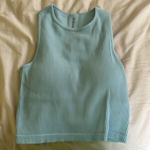 Altar’d State Revival blue ribbed tank top with padding